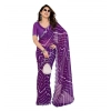 Women's Georgette Printed Saree With Unstitched Blouse 5.5Mtr (Purple) Women's Georgette Printed Saree With Unstitched Blouse 5.5Mtr (Purple)