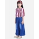 Girl's Rayon Solid Bell Sleeve Top with Culottes (Purple-Blue) Girl's Rayon Solid Bell Sleeve Top with Culottes (Purple-Blue)