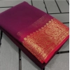 Women's Crepe Chit Pallu Solid Saree With Unstitched Blouse 5.5Mtr (Pink)