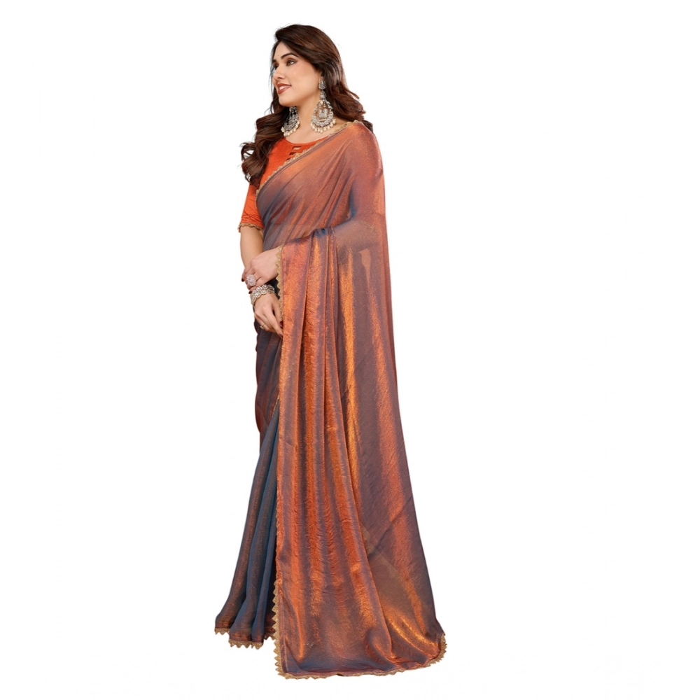 Women's Georgette Printed Saree With Unstitched Blouse 5.5Mtr (Orange) Women's Georgette Printed Saree With Unstitched Blouse 5.5Mtr (Orange)