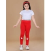 Girl's Cotton Lycra Star Print Elasticated Leggings (Red) Girl's Cotton Lycra Star Print Elasticated Leggings (Red)