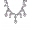 Women's Brass Silver Plated Necklace set (Pink)