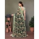 Women's Chiffon Printed Saree With Unstitched Blouse 5.5Mtr (Green)