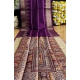 Women's Tussar Silk Madhubani Saree With Unstitched Blouse 5.5Mtr (Purple)