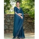 Women's Rangoli Diamond Weaving - Stone Work Saree With Unstitched Blouse 5.5Mtr (Teal)
