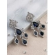 Women's Brass Silver Plated Drop Earrings (Blue) Women's Brass Silver Plated Drop Earrings (Blue)