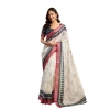 Women's Faux Linen Floral Print Ready to wear Saree With Unstitched Blouse 5.5Mtr (OffWhite) Women's Faux Linen Floral Print Ready to wear Saree With Unstitched Blouse 5.5Mtr (OffWhite)