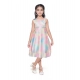 Girl's Satin Soild Sleeve Less Designer Neck Dress (Multicolor)