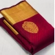 Women's Soft Lichi Silk Printed Saree With Unstitched Blouse 5.5Mtr (Maroon)