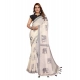 Women's Linen Cotton Printed Saree With Unstitched Blouse 5.5Mtr (Off White) Women's Linen Cotton Printed Saree With Unstitched Blouse 5.5Mtr (Off White)
