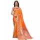 Women's Faux_Banarasi_Silk Woven Saree With Unstitched Blouse 5.5Mtr (Orange) Women's Faux_Banarasi_Silk Woven Saree With Unstitched Blouse 5.5Mtr (Orange)