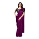 Women's Satin Printed Saree With Unstitched Blouse 5.5Mtr (Purple)