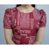 Women's Casual Crepe Half Sleeves Dress (Maroon)