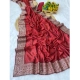 Women's Silk Embroidred Saree With Unstitched Blouse 5.5Mtr (Red)