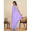 Women's Georgette Printed Saree With Unstitched Blouse 5.5Mtr (Lavender)