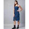 Women's Casual Denim Sleeveless Dress (Blue)