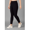 Dropship Women's Polyester Solid Ankle length High Waisted Tights (Black)