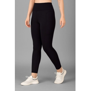 Generic Women's Polyester Solid Ankle length High Waisted Tights (Black)