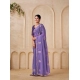 Women's Digital Printed  Georgette Saree With Unstitched Blouse (Lavendar, 5-6 Mtrs)