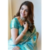 Women's Soft Lichi Silk Printed Saree With Unstitched Blouse 5.5Mtr (Sky Blue) Women's Soft Lichi Silk Printed Saree With Unstitched Blouse 5.5Mtr (Sky Blue)
