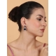 Women's Brass Silver Plated Drop Earrings (Blue) Women's Brass Silver Plated Drop Earrings (Blue)
