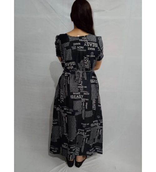 Women's Casual Crepe Half Sleeves Dress (Black) Women's Casual Crepe Half Sleeves Dress (Black)