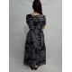 Women's Casual Crepe Half Sleeves Dress (Black)