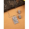 Women's Brass Silver Plated Pendant Set (Multicolor)