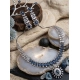 Women's Brass Silver Plated Necklace set (Blue) Women's Brass Silver Plated Necklace set (Blue)