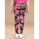 Girl's Cotton Lycra Floral Elasticated Jeggings (Black-Pink) Girl's Cotton Lycra Floral Elasticated Jeggings (Black-Pink)