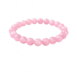 Natural Crystal 8mm Rose Quartz Bracelet  (Light Pink)