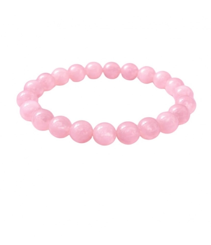 Natural Crystal 8mm Rose Quartz Bracelet  (Light Pink)
