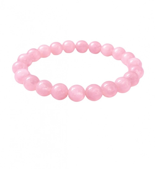 Natural Crystal 8mm Rose Quartz Bracelet  (Light Pink)