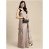 Women's Linen Cotton Printed Saree With Unstitched Blouse 5.5Mtr (Beige) Women's Linen Cotton Printed Saree With Unstitched Blouse 5.5Mtr (Beige)