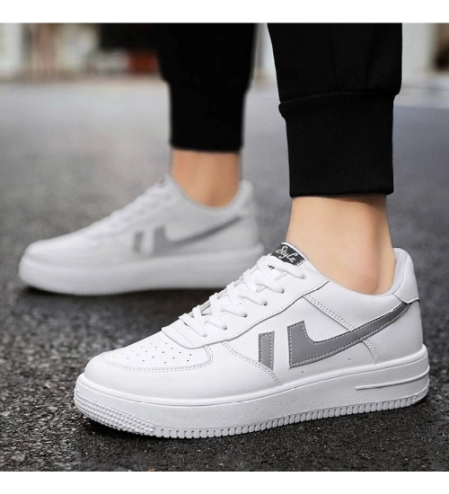 Men's Casual Synthetic Lace-ups Casual Shoes (White)