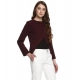 Women's Polyester Diagonal Cut Long Sleeves Blazer (Maroon)