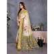 Women's Cotton Silk  Printed Saree With Unstitched Blouse 5.5Mtr (Olive Green)