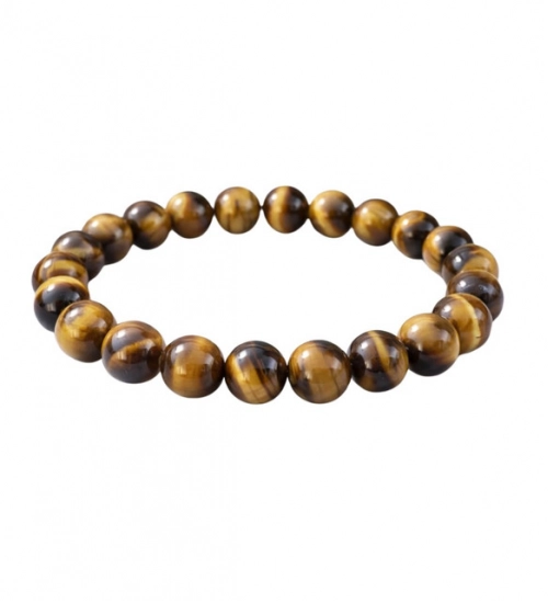Natural Crystal 8mm Tiger Eye Bracelet  (Brown)