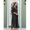 Women's Cotton Blend Printed Kurti With Pant Dupatta Set (Black) Women's Cotton Blend Printed Kurti With Pant Dupatta Set (Black)