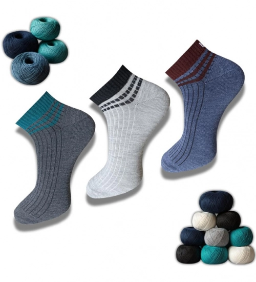 3_Pair Set Unisex Casual Cotton Printed Low Cut Socks (Multicolor)