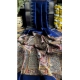 Women's Tussar Silk Madhubani Saree With Unstitched Blouse 5.5Mtr (Blue)