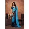 Women's Chiffon Embroidred Saree With Unstitched Blouse 5.5Mtr (Light Blue) Women's Chiffon Embroidred Saree With Unstitched Blouse 5.5Mtr (Light Blue)
