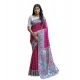 Women's Faux_Tussar Geometric_Print Saree With Unstitched Blouse 5.5Mtr (Pink)