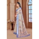 Women's Printed Cotton Linen Saree withPrinted  Saree With Unstitched Blouse (Beige, 5-6Mtrs)