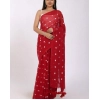 Women's Linen Printed Saree With Unstitched Blouse 5.5Mtr (Red) Women's Linen Printed Saree With Unstitched Blouse 5.5Mtr (Red)