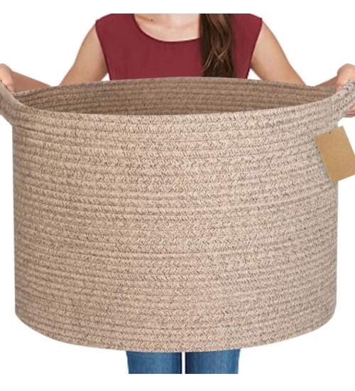 Cotton Kidi 14x12 Inch Pack of 1 Storage Basket For Clothes (Kidi)