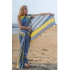 Women's Linen Printed Saree With Unstitched Blouse 5.5Mtr (Blue)