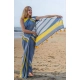 Women's Linen Printed Saree With Unstitched Blouse 5.5Mtr (Blue)