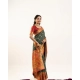 Women's Faux_Banarasi Woven Motifs Saree With Unstitched Blouse 5.5Mtr (Dark_Green)
