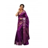 Women's Soft Lichi Silk Printed Saree With Unstitched Blouse 5.5Mtr (Purple) Women's Soft Lichi Silk Printed Saree With Unstitched Blouse 5.5Mtr (Purple)